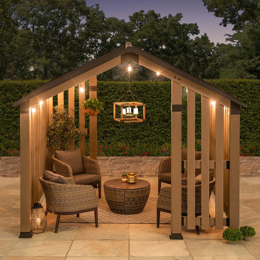 SummerCove Sienna 11 ft. x 11 ft. Cedar Wood Framed Hot Tub Gazebo with Steel Hardtop. Picture 15