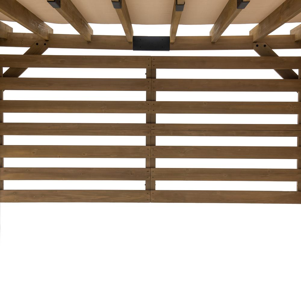 Sunjoy 10 x 11 ft Cedar Wood Frame Pergola with Adjustable Canopy&Privacy Screen. Picture 9