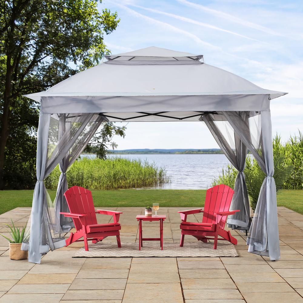 11 ft. x 11 ft. Gray Pop Up Portable Steel Gazebo. Picture 23