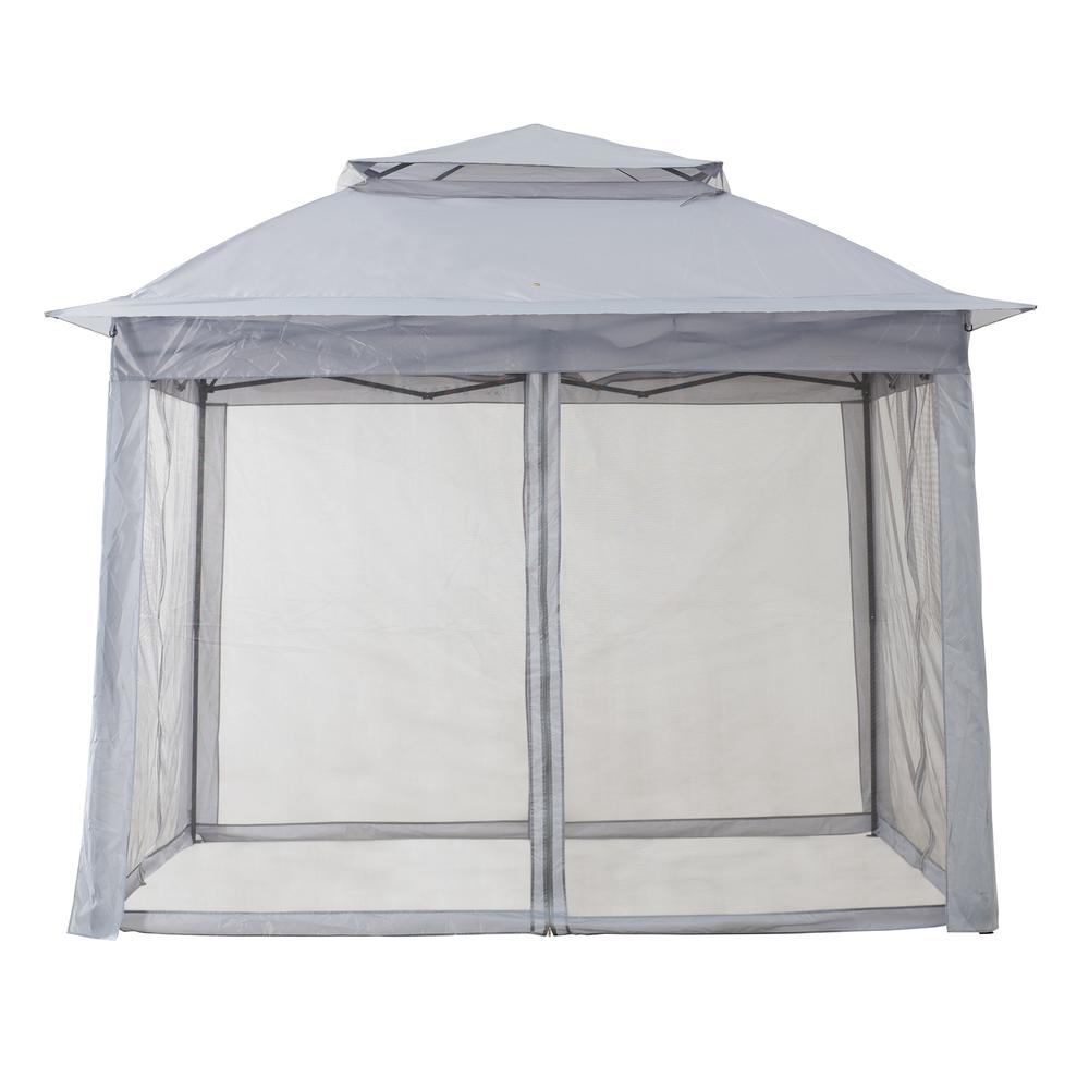 11 ft. x 11 ft. Gray Pop Up Portable Steel Gazebo. Picture 4