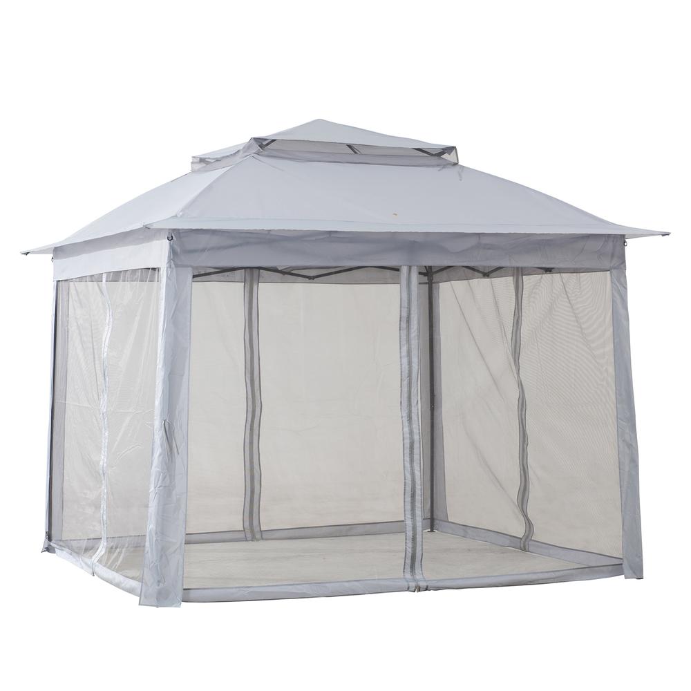 11 ft. x 11 ft. Gray Pop Up Portable Steel Gazebo. Picture 3