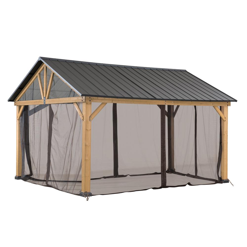 Sunjoy Universal Replacement Netting Tube and Netting For 11x13 Henson Pitched Roof Hard Top Gazebo. Picture 2