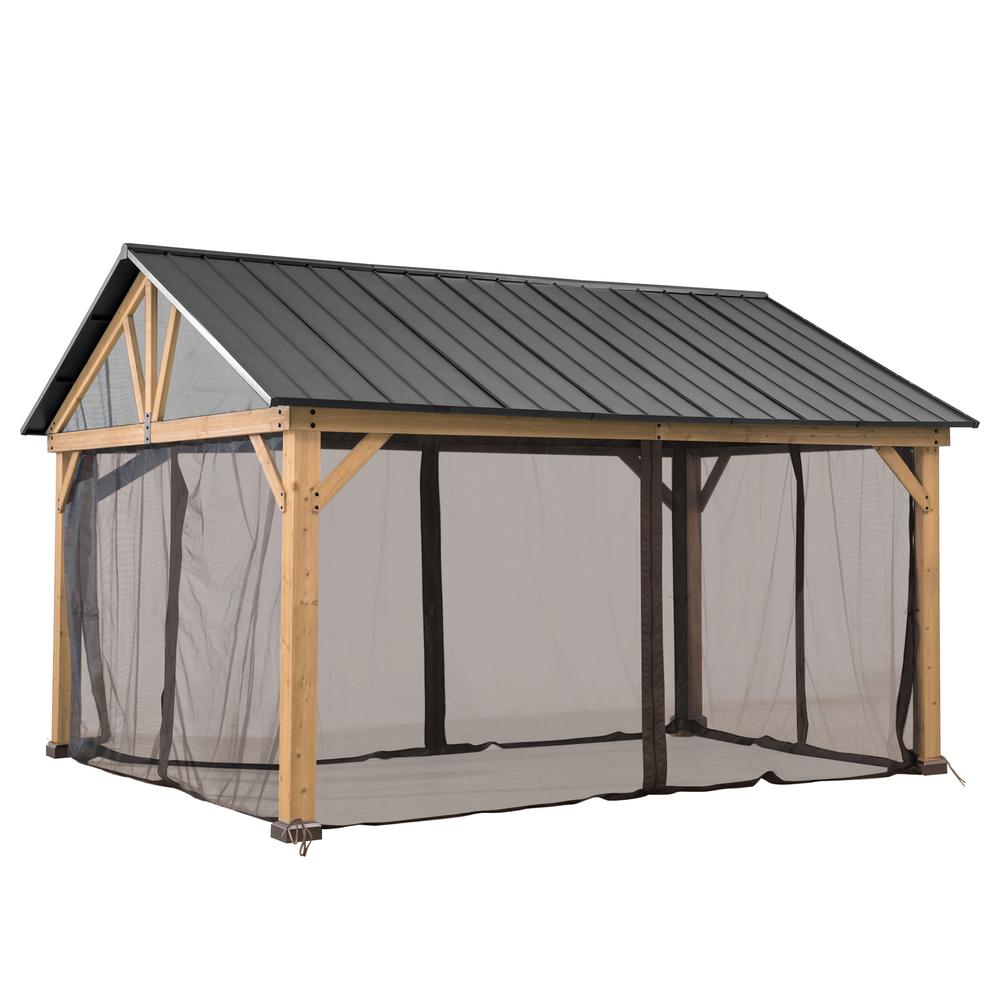 Universal Mosquito Netting for 13 × 15 ft Wood Framed Gazebos. Picture 1