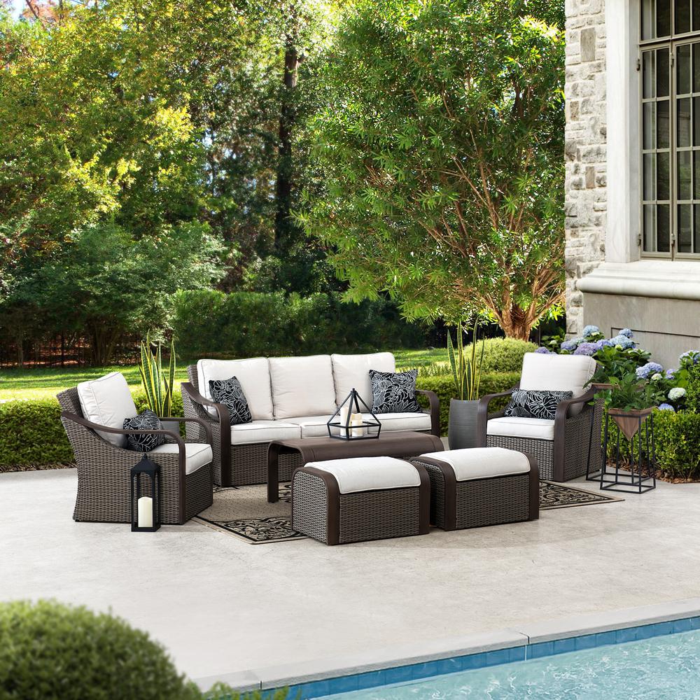 6-pc. Patio Conversation Sets Brown Wicker Outdoor Furniture Set. Picture 34