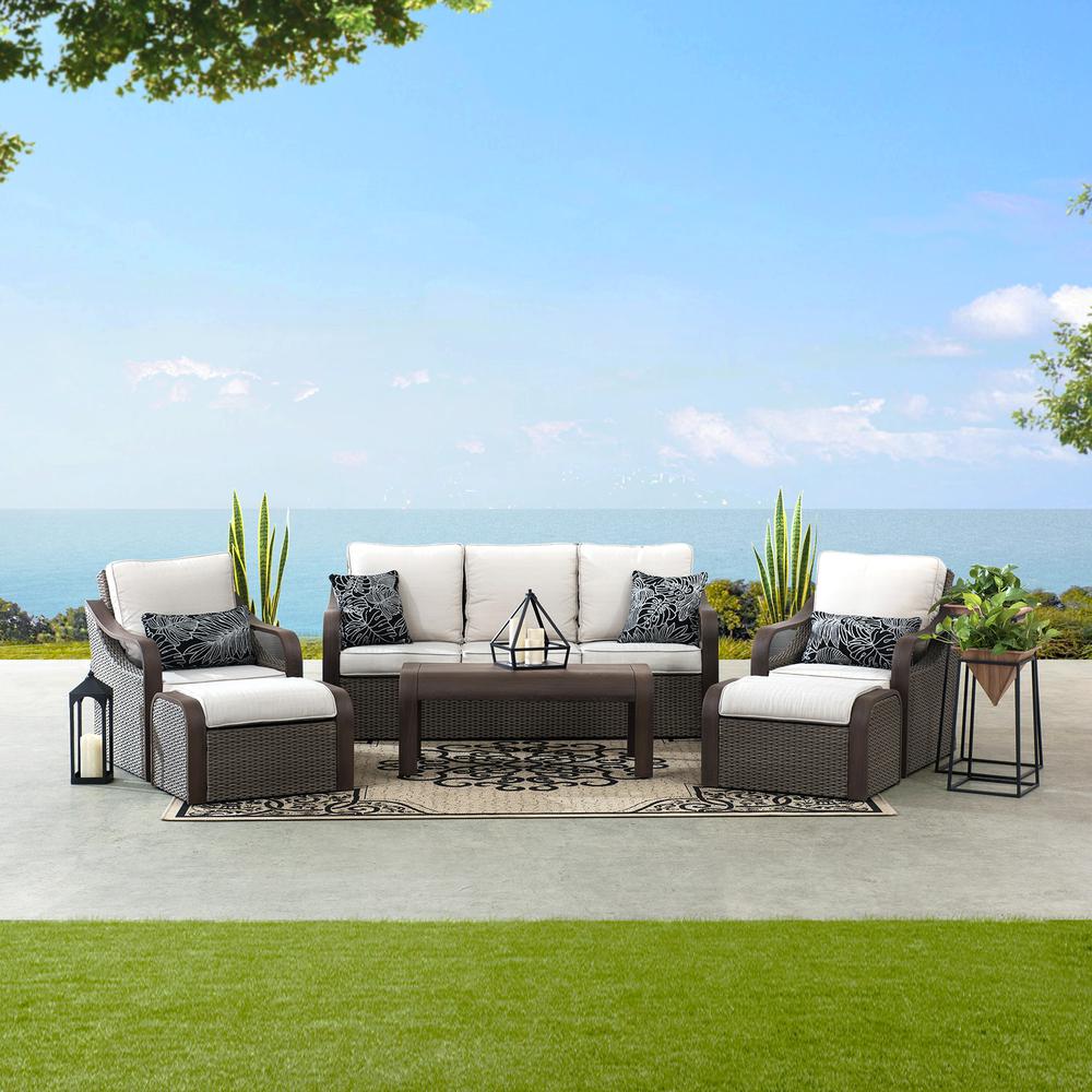 6-pc. Patio Conversation Sets Brown Wicker Outdoor Furniture Set. Picture 35