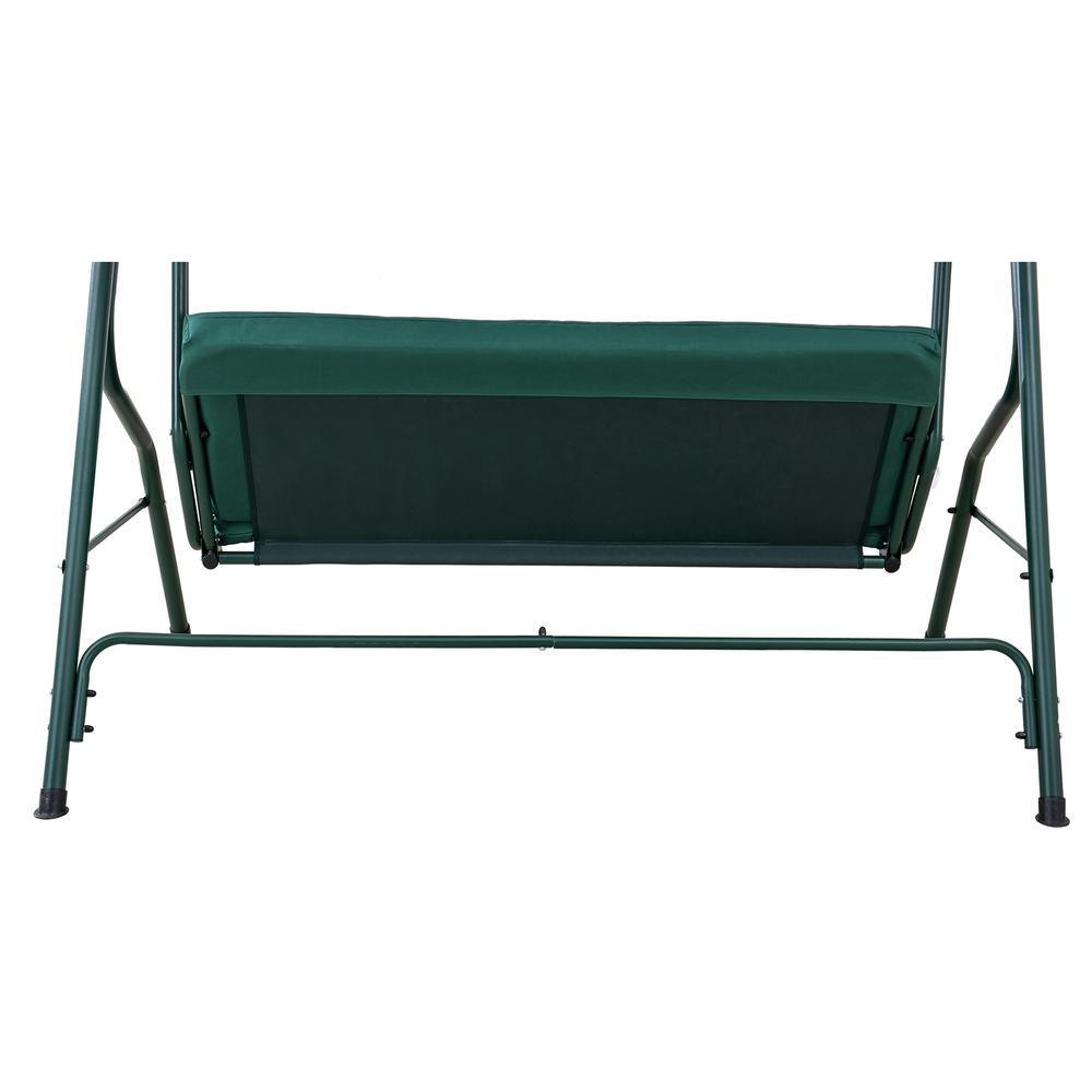 Sunjoy Green and White Covered 2-Seat Swing with Tilt Canopy. Picture 2
