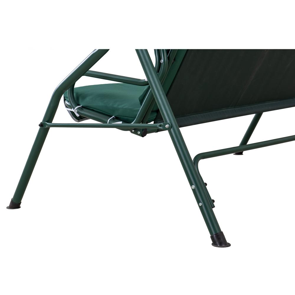 Sunjoy Green and White Covered 2-Seat Swing with Tilt Canopy. Picture 3