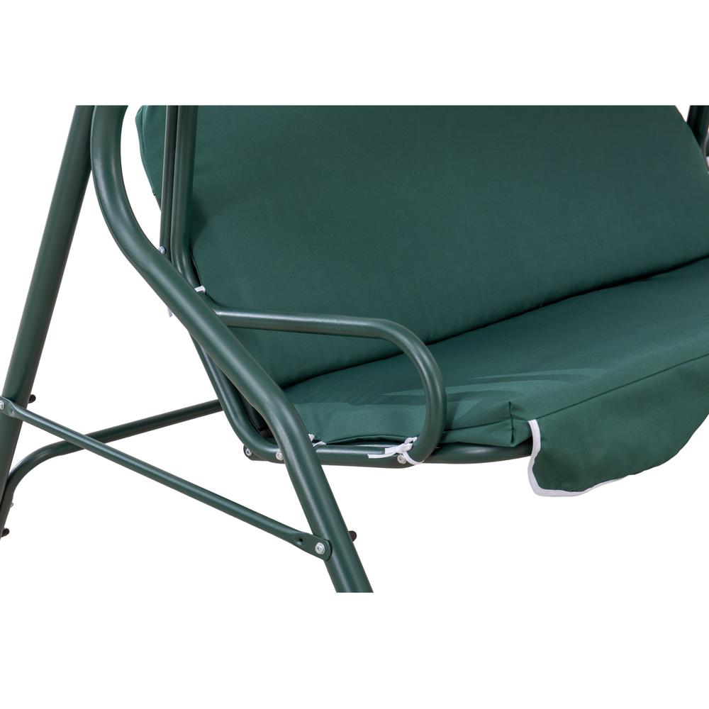 Sunjoy Green and White Covered 2-Seat Swing with Tilt Canopy. Picture 5