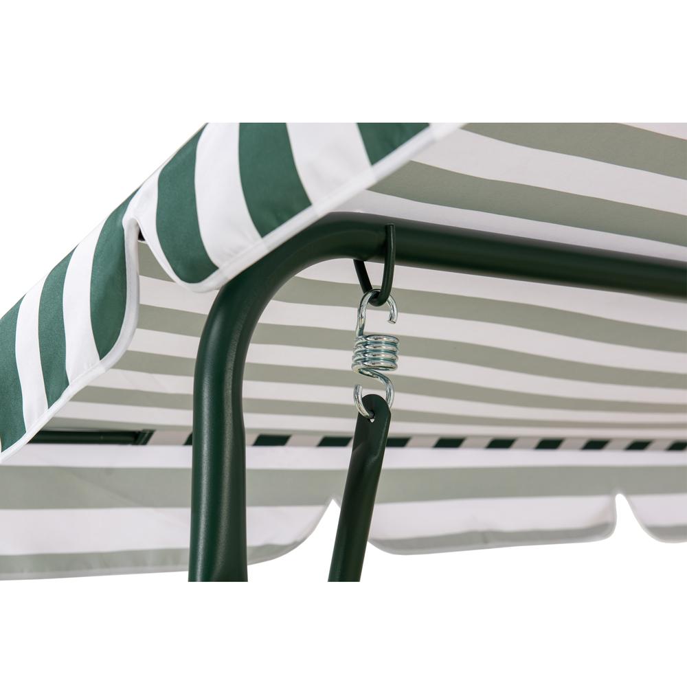 Sunjoy Green and White Covered 2-Seat Swing with Tilt Canopy. Picture 6