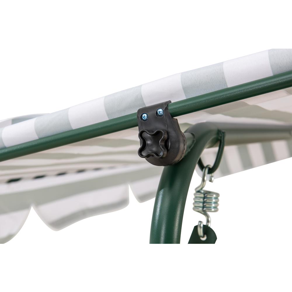 Sunjoy Green and White Covered 2-Seat Swing with Tilt Canopy. Picture 7