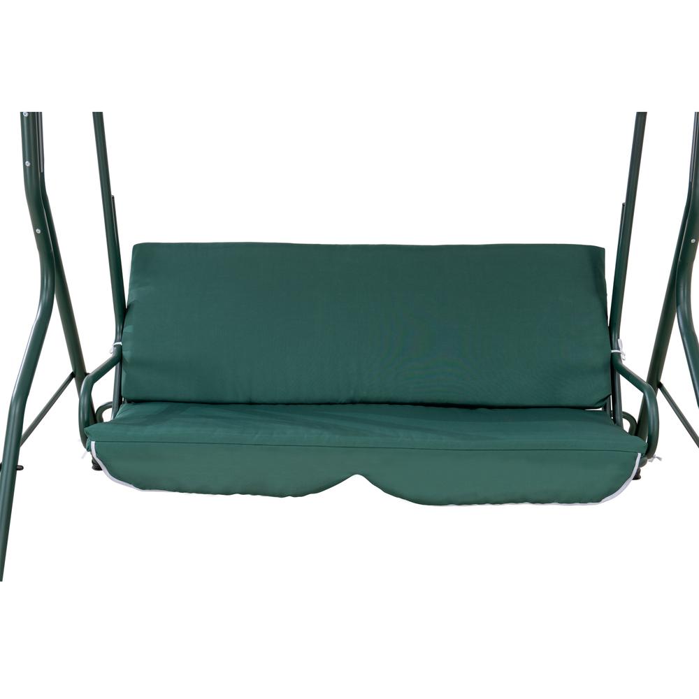 Sunjoy Green and White Covered 2-Seat Swing with Tilt Canopy. Picture 9
