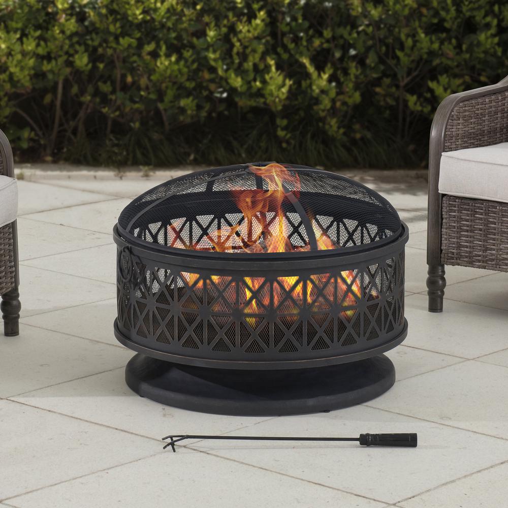 Outdoor Fire Pit, Patio Wood-Burning Steel Firepit Large Fire Pits for Outside. Picture 12