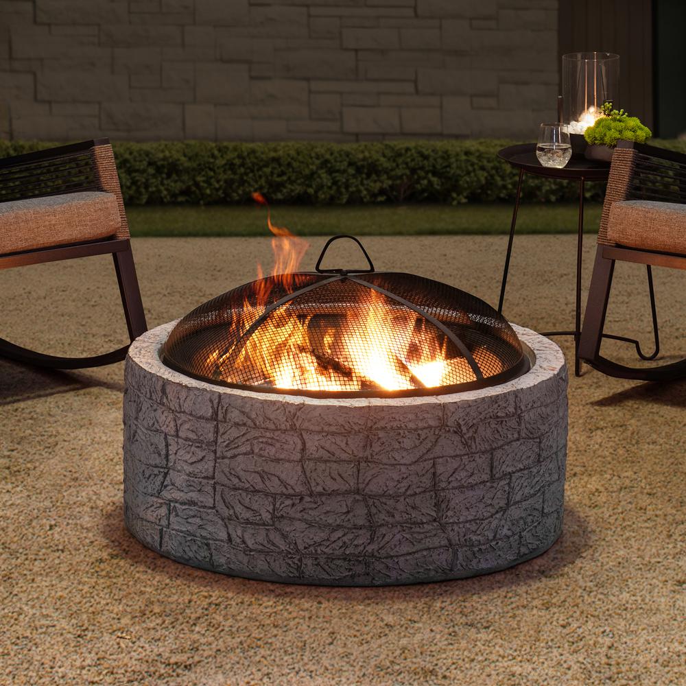 Stone 26 in Round Wood Burning Fitpit. Picture 10