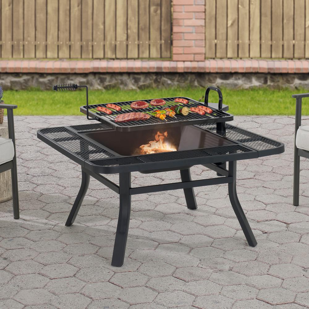 Grill Fire Pit for Outside, Outdoor Wood Burning Firepit. Picture 14