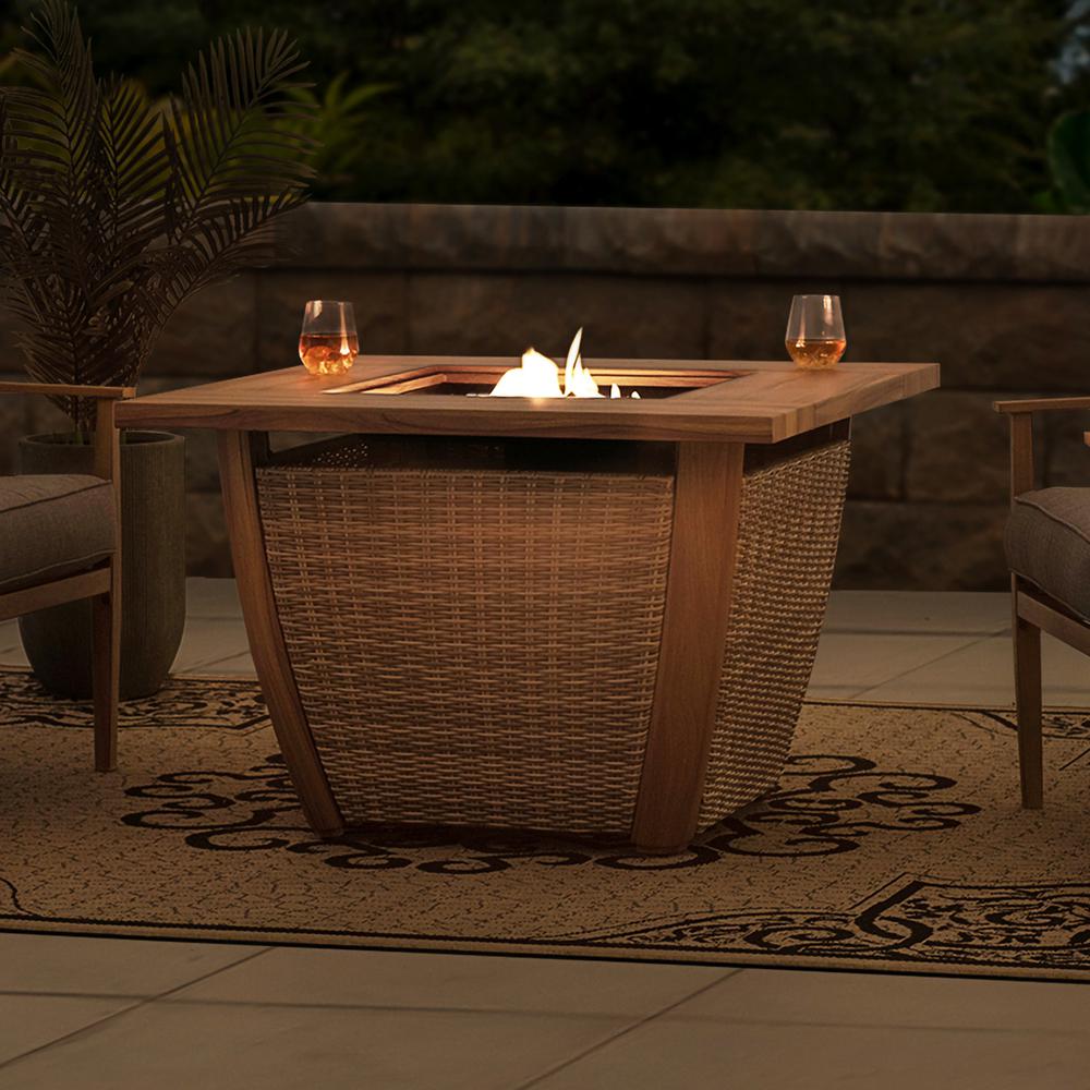 Fire Pit Outdoor Wicker Propane Gas Fire Pit Table Hidden Propane Tank Fire Pits. Picture 12