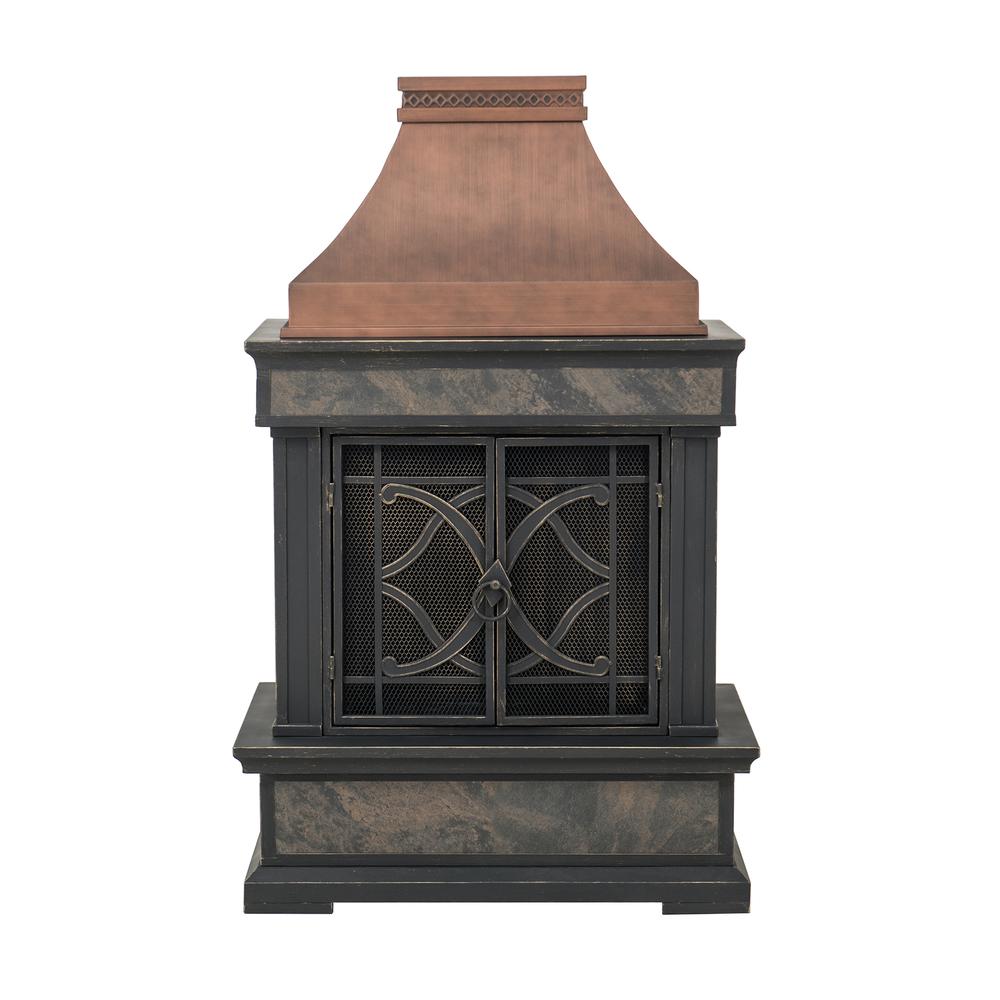 Sunjoy Heirloom Slate Wood Burning Fireplace - Copper. Picture 18