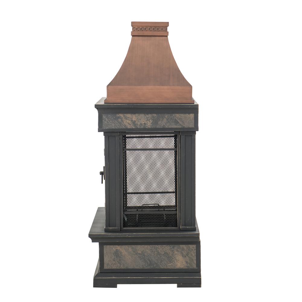 Sunjoy Heirloom Slate Wood Burning Fireplace - Copper. Picture 19