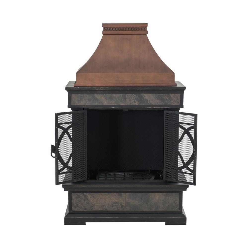 Sunjoy Heirloom Slate Wood Burning Fireplace - Copper. Picture 22