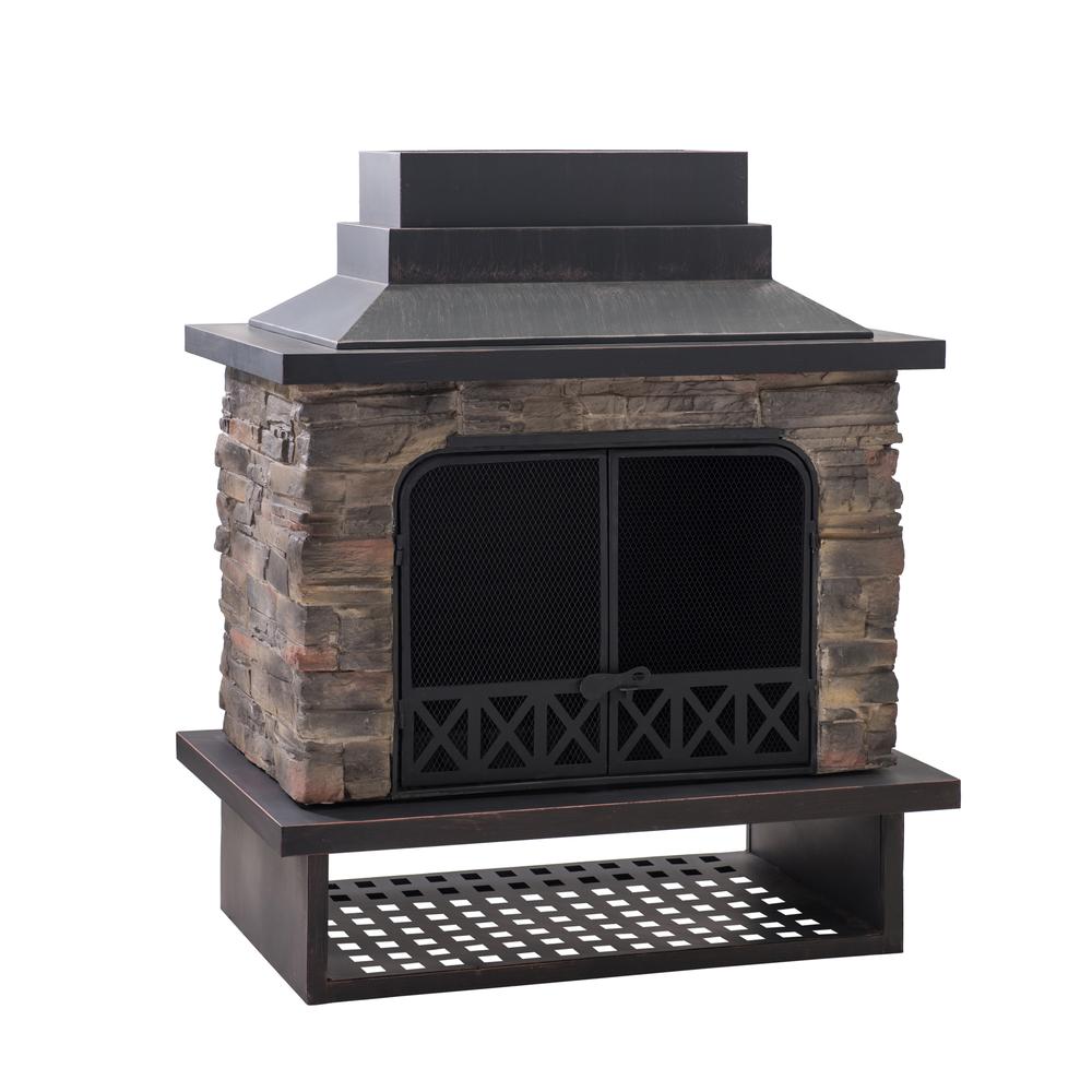 Sunjoy Patio Heavy Duty Wood Burning Fireplace with Steel Chimney. Picture 12