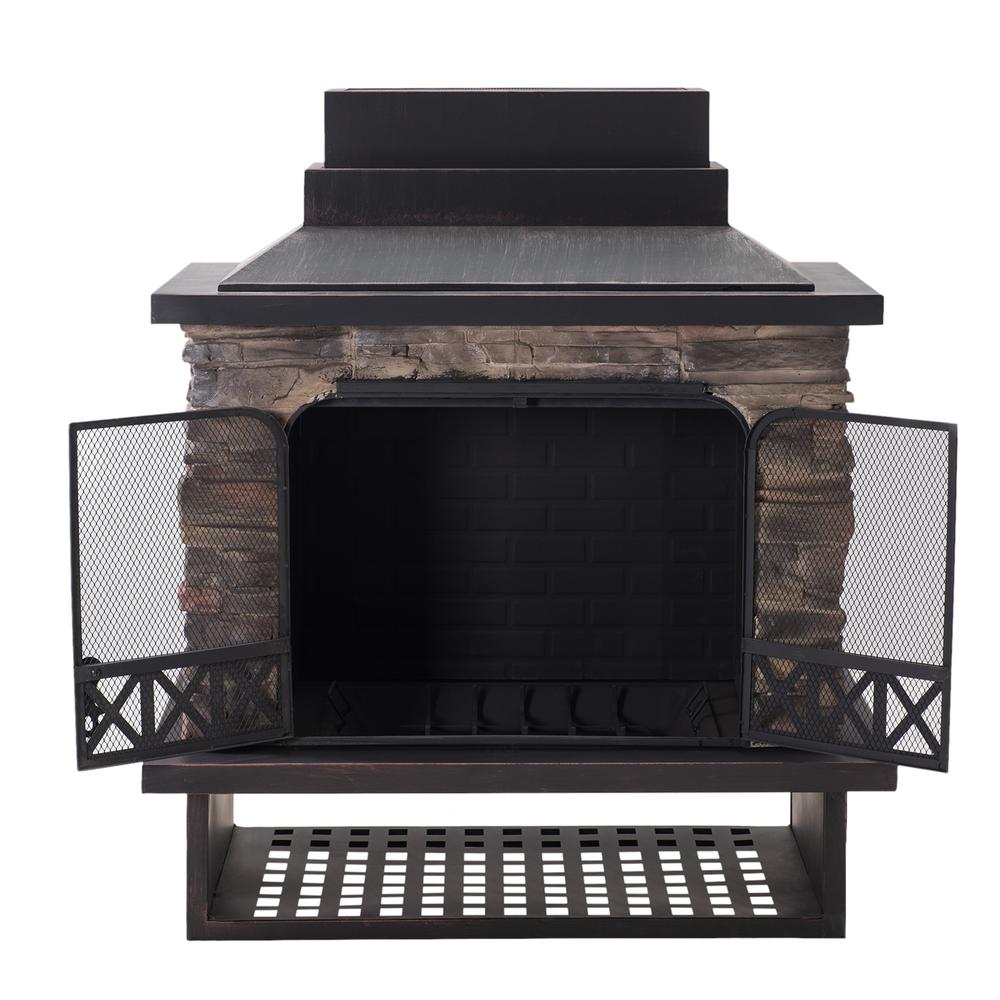Sunjoy Patio Heavy Duty Wood Burning Fireplace with Steel Chimney. Picture 2