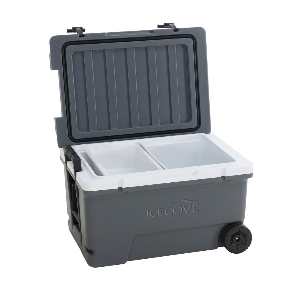 Louie 60-Quart Insulated Portable Rolling Ice Chest Solar Cooler with Wheels. Picture 10
