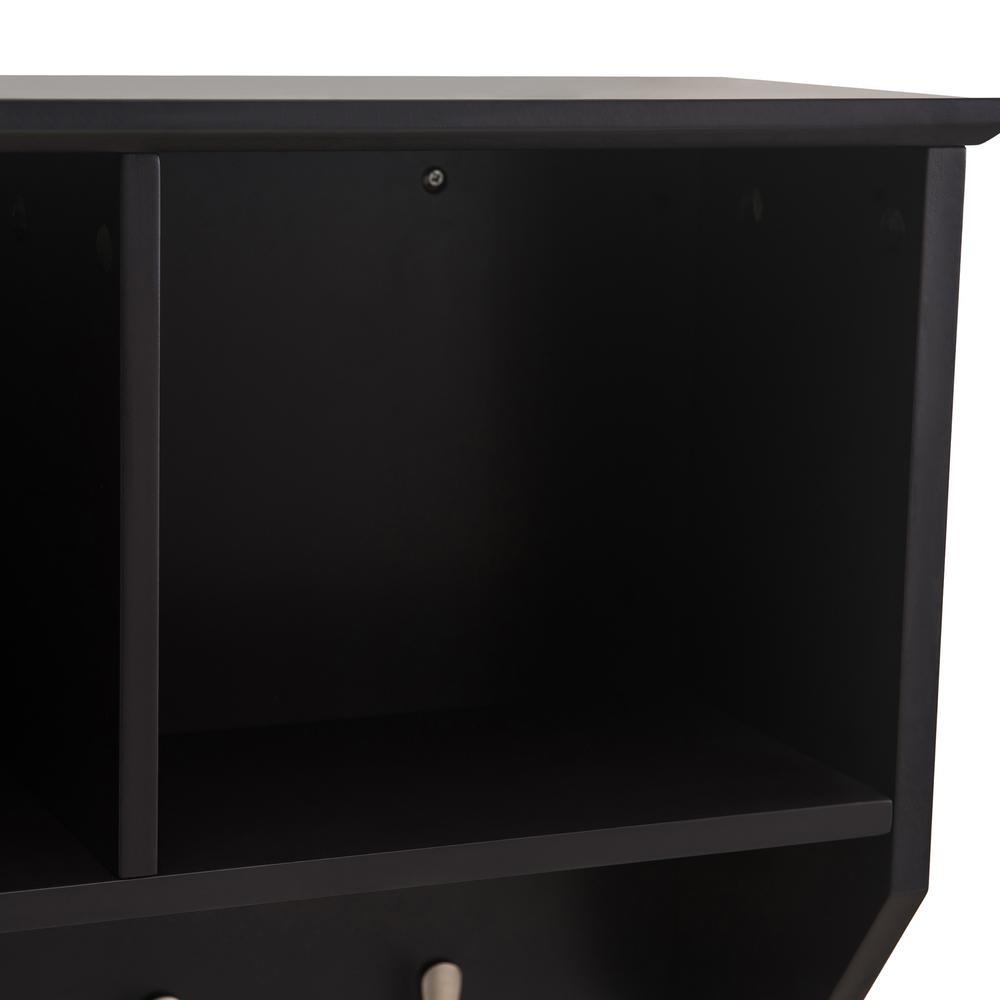 Sunjoy Black Hanging Storage Wall Shelf with Hooks. Picture 6