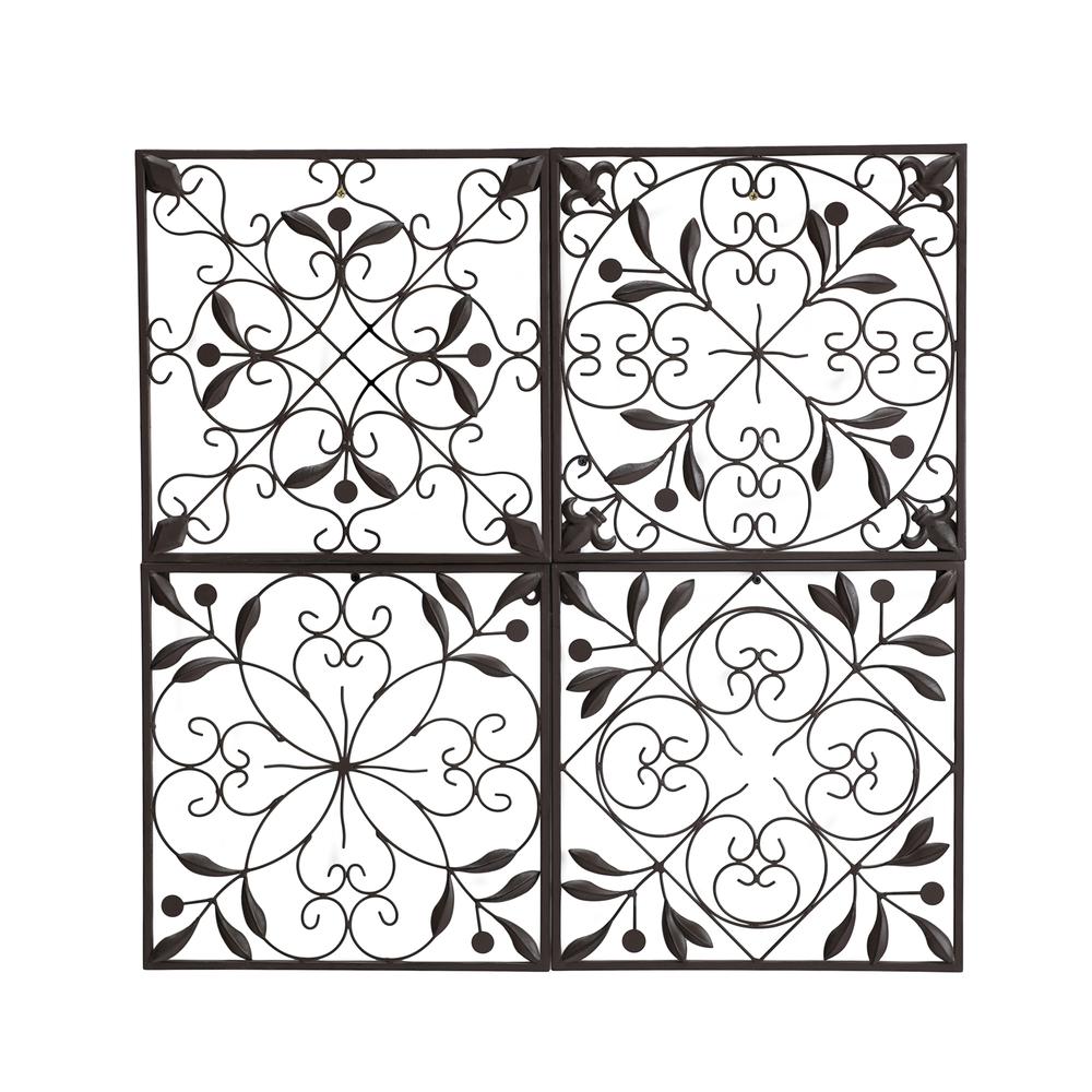 Sunjoy 4-Panel Iron Wall Decor Indoor Outdoor Metal Decoration Wall Art. Picture 21