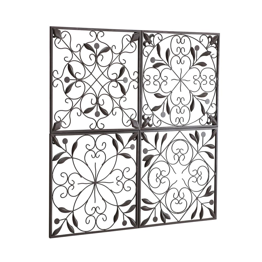 Sunjoy 4-Panel Iron Wall Decor Indoor Outdoor Metal Decoration Wall Art. Picture 22
