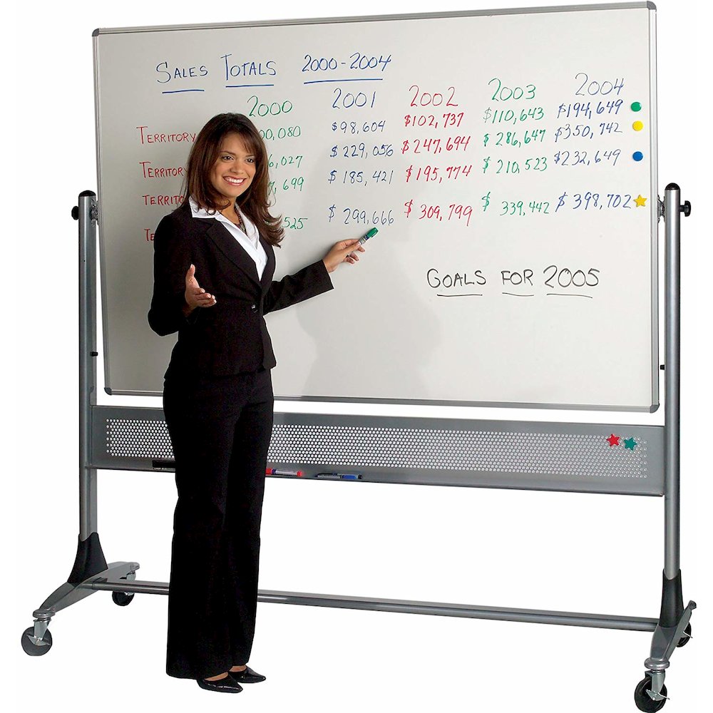 Magnetic Porcelain Rotating Markerboard - 72" (6 ft) W x 48" (4 ft) H. Picture 1
