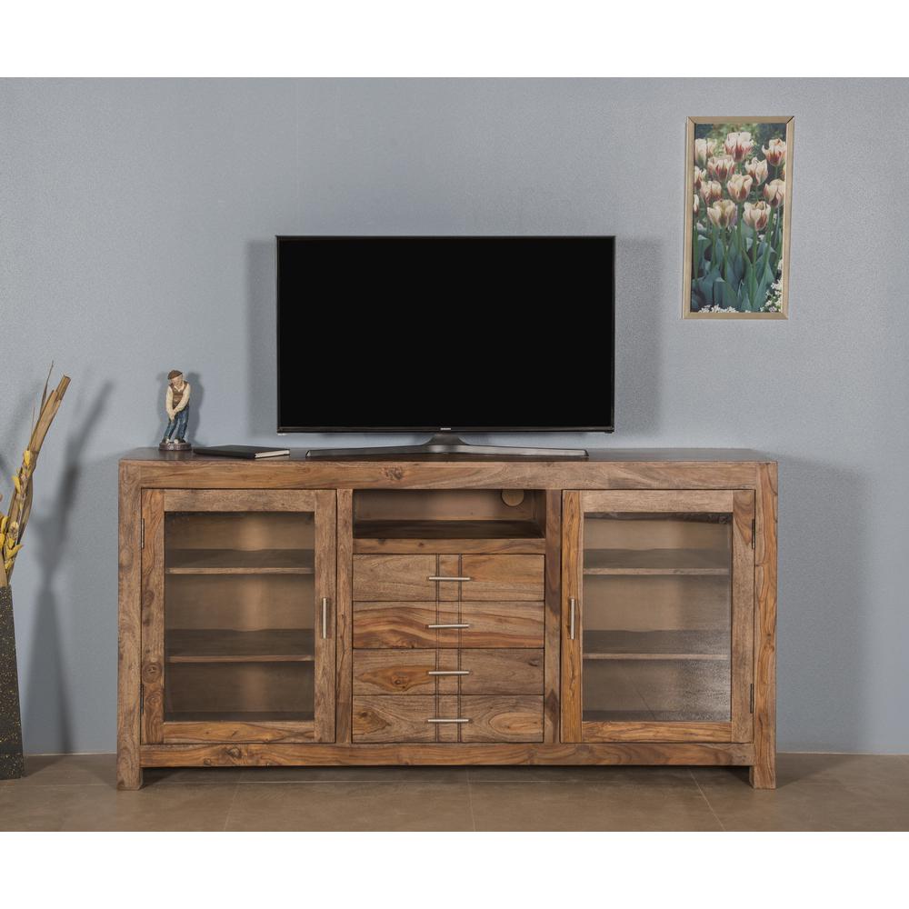 Four Drawer Two Door Media Console, 15245. Picture 5
