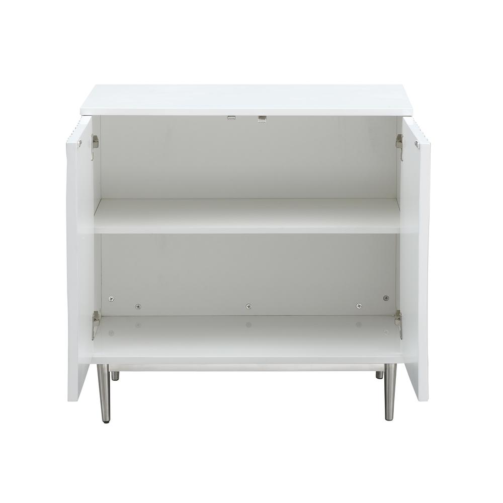 Two Door Cabinet in White. Picture 3