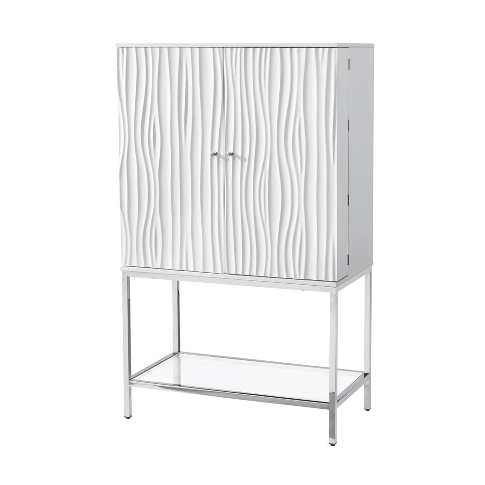 Two Door Wine Cabinet, White. Picture 1