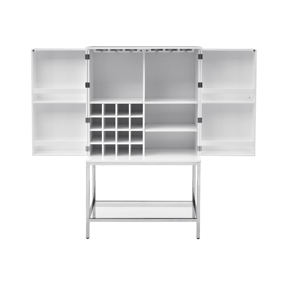 Two Door Wine Cabinet, White. Picture 3