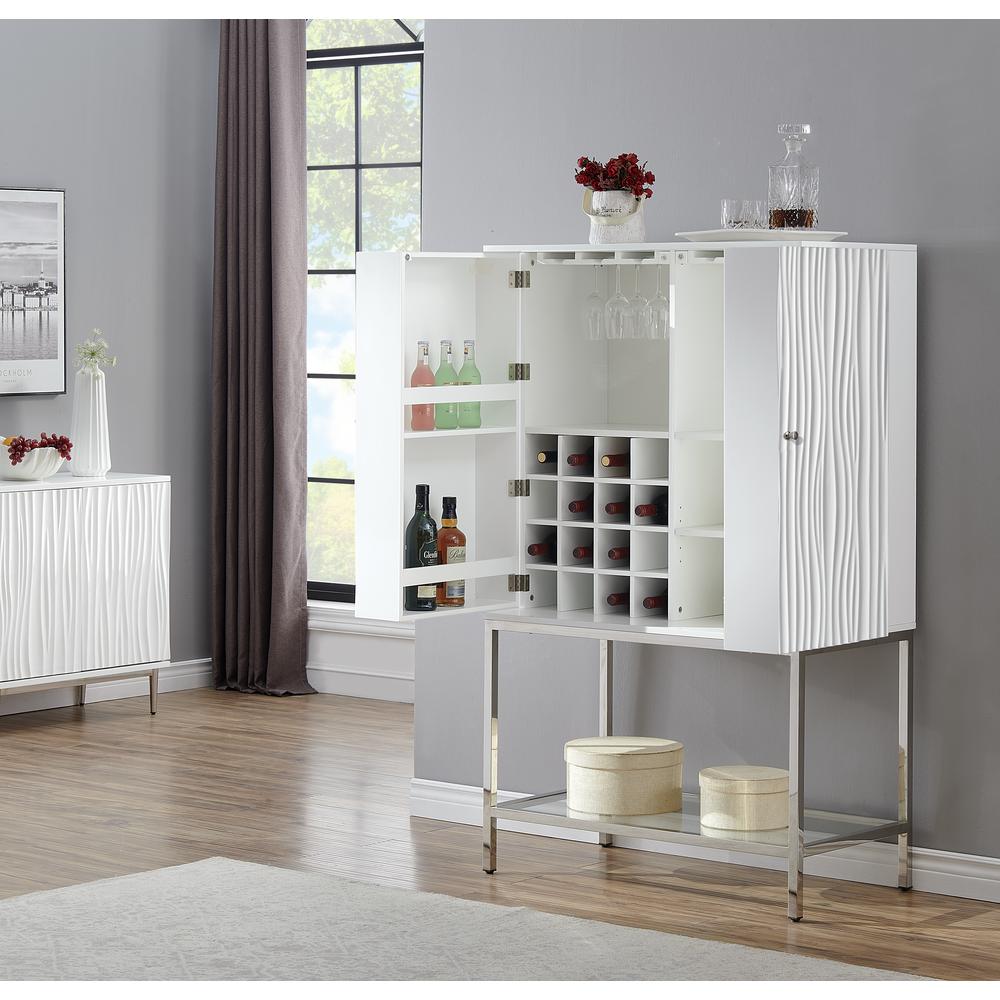 Two Door Wine Cabinet, White. Picture 5