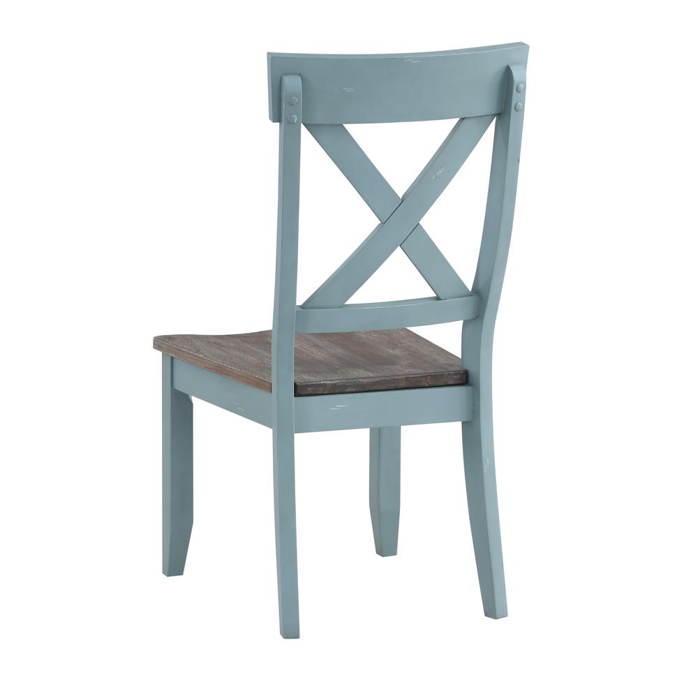 Set of 2 Bar Harbor Blue Crossback Dining Chairs. Picture 3