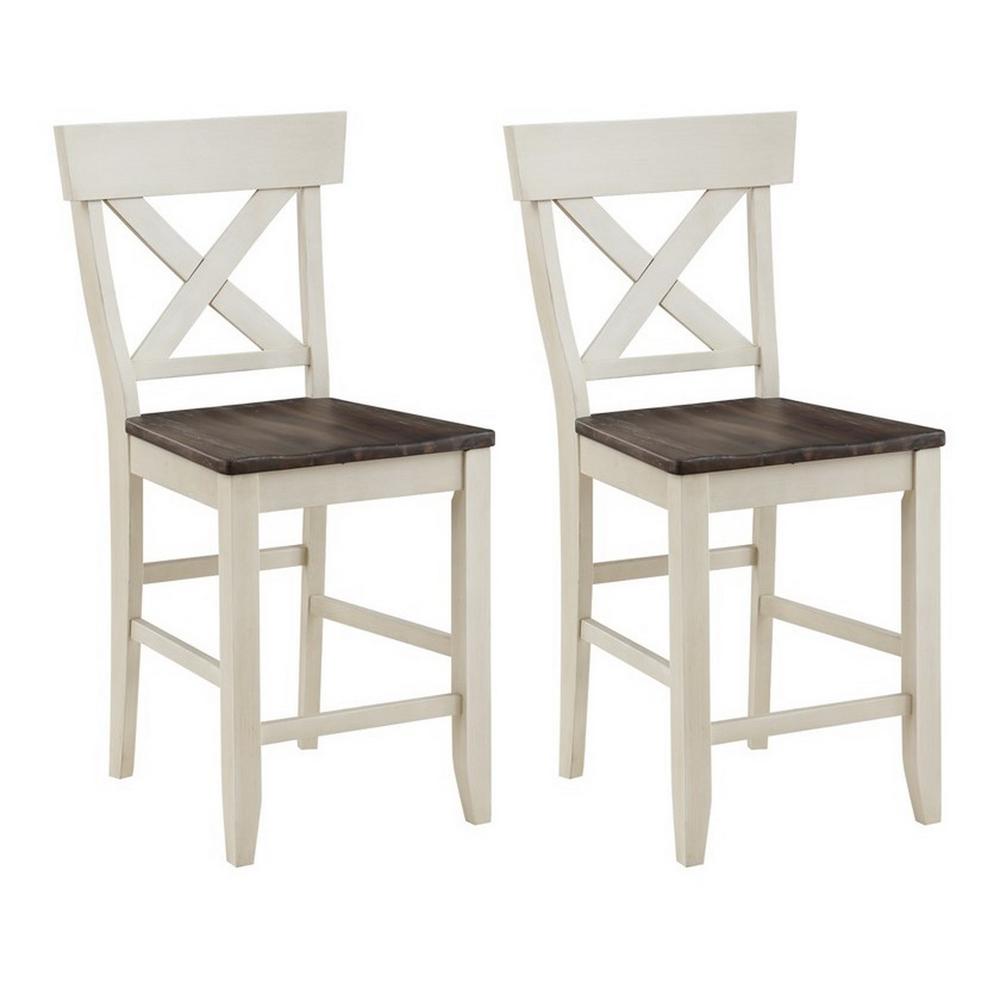 Set of 2 Bar Harbor II Crossback 41" Counter Height Dining Chairs. Picture 1
