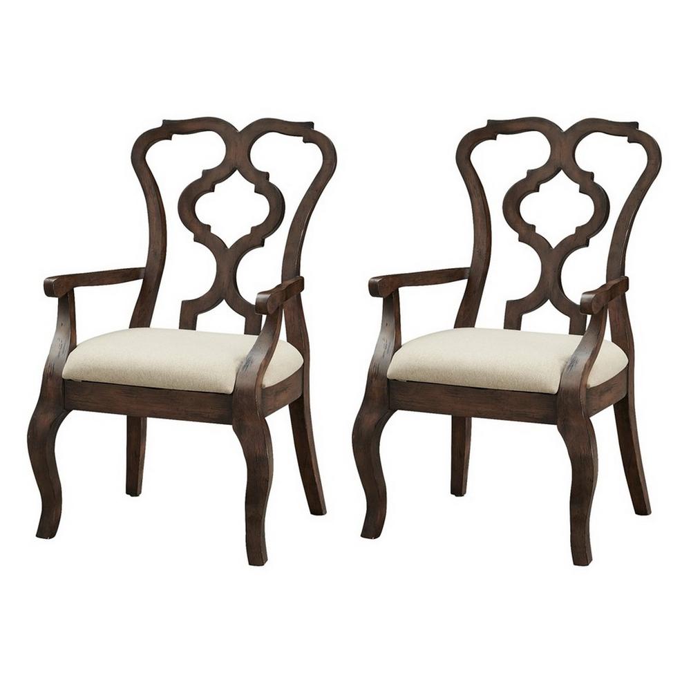 Set of 2 Chateau Upholstered Dining Arm Chairs. Picture 1