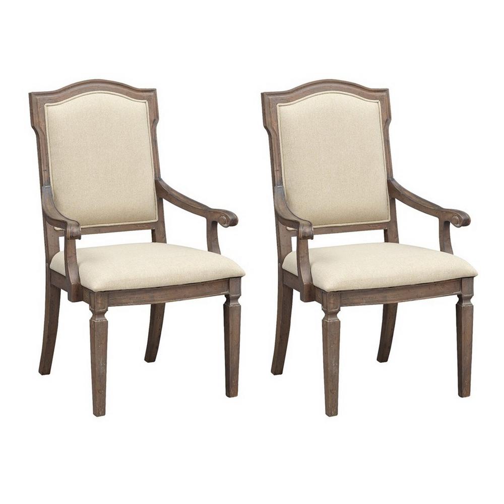 Sussex Set of 2 Upholstered Dining Arm Chairs. Picture 1