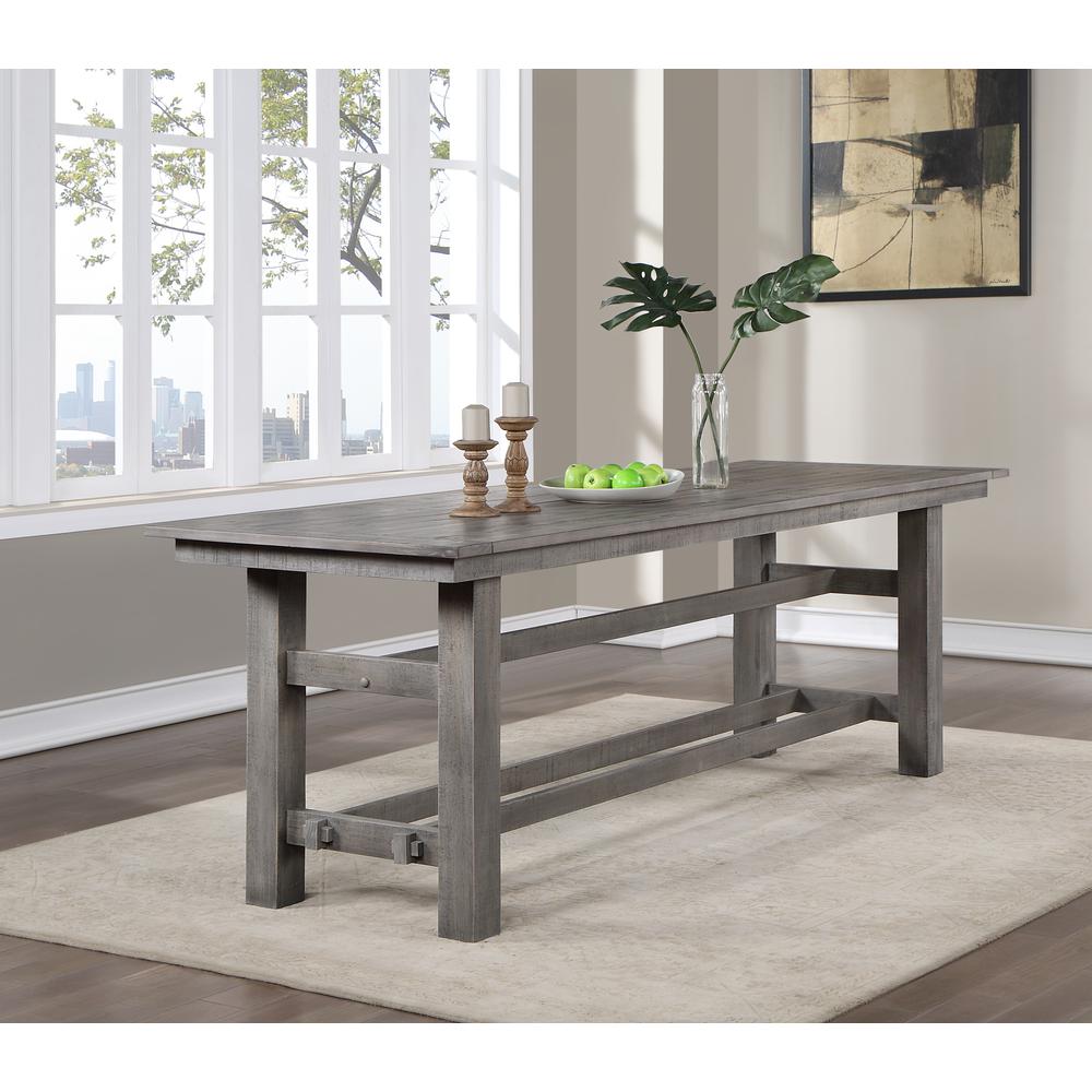 Ferrand Rustic Farmhouse Counter Height Dining Table - Grey. Picture 4