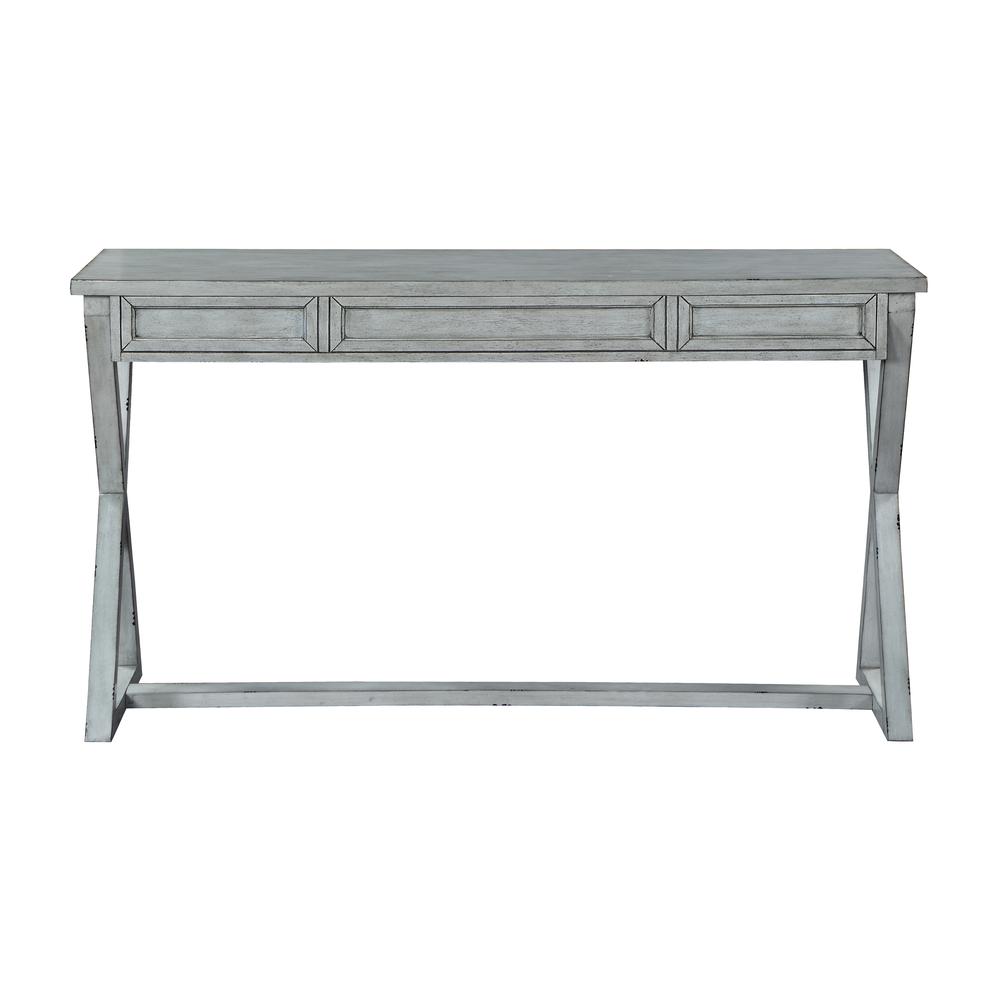 Keats French Country Style 3 Drawer Console Table - Light Grey. Picture 4