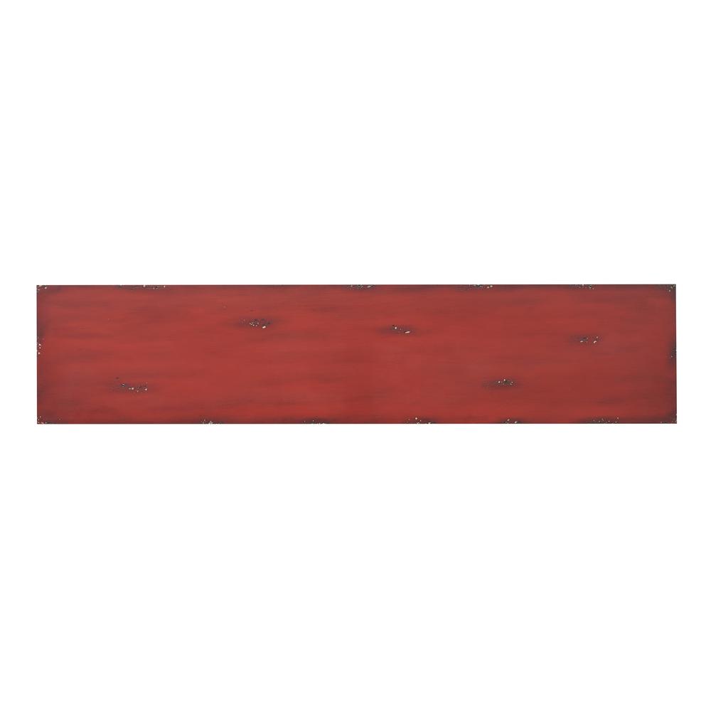 Rogan 4 Door Storage Credenza/Sideboard with Scroll Designed Door Fronts - Burnished Red. Picture 5