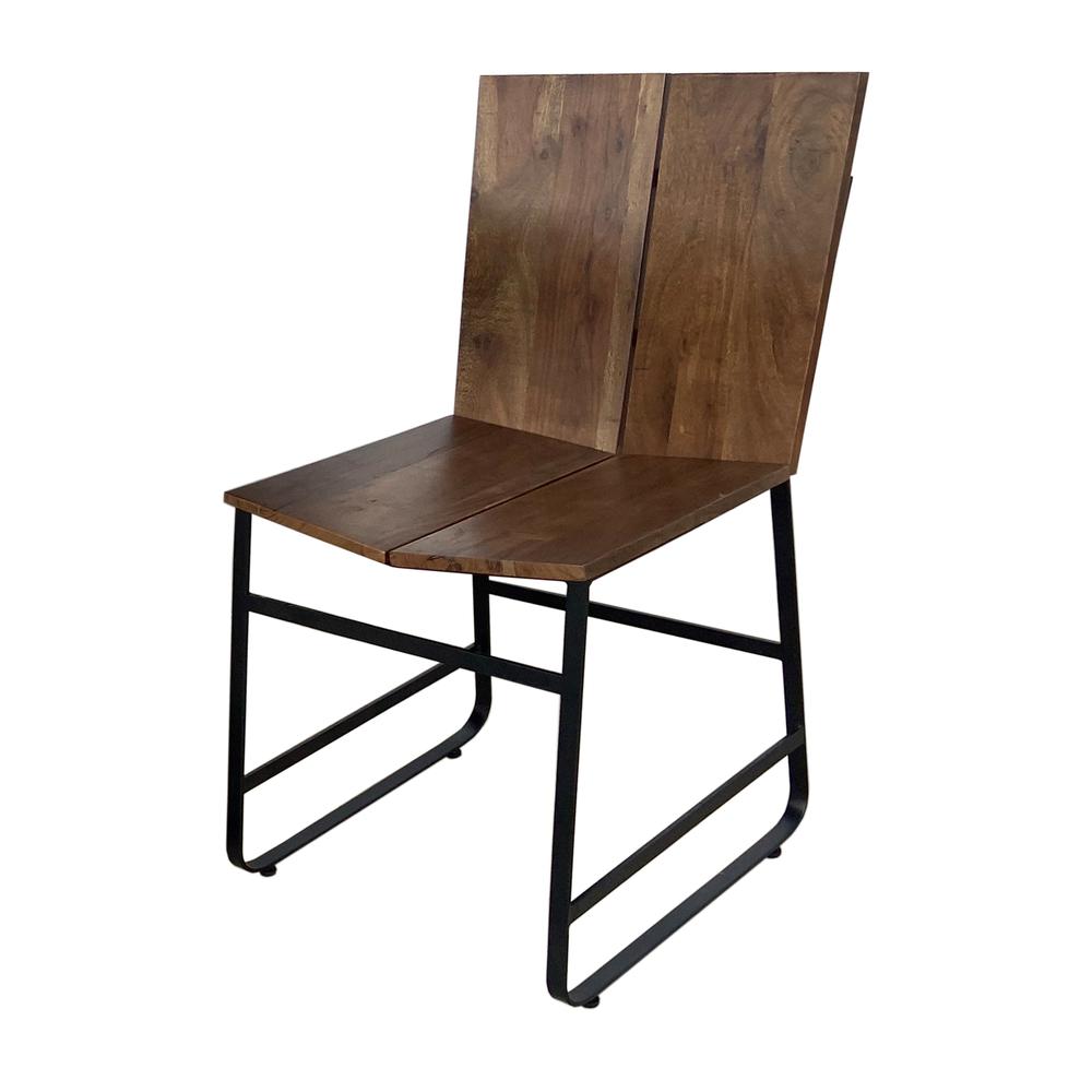 Santiago Industrial Style Solid Wood Dining Chairs - Set of 2. Picture 1