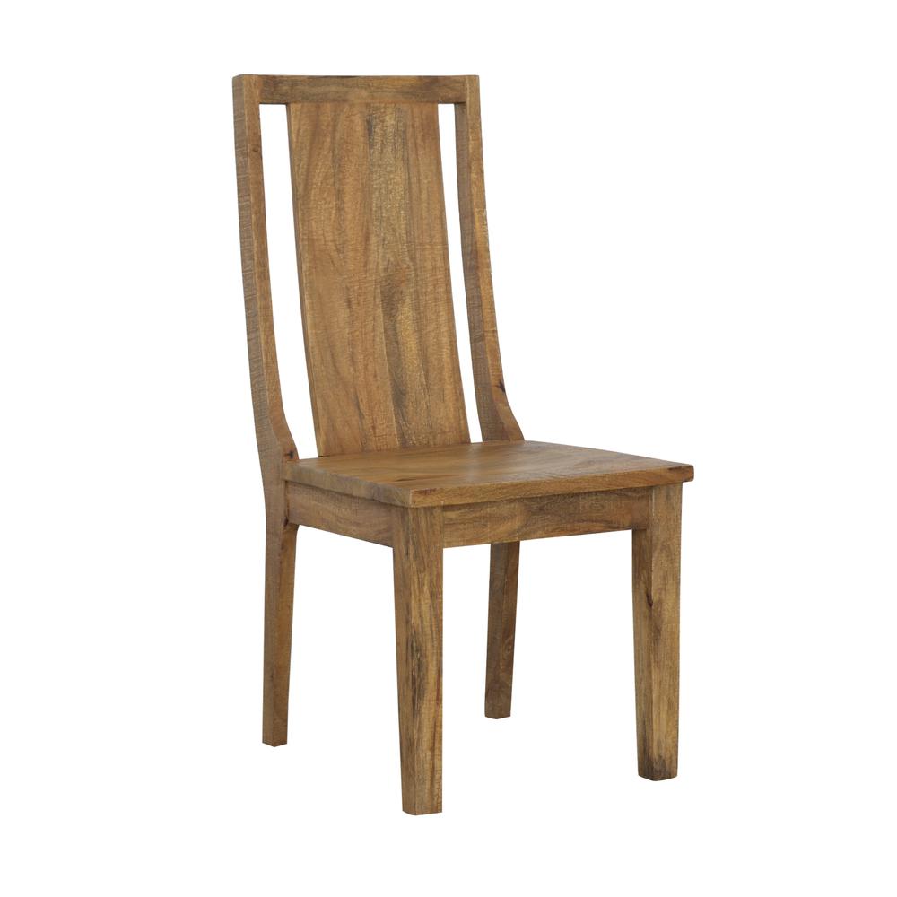 Elias Midcentury Solid Mango Wood Dining Chair Set of 2 Dining Chairs. Picture 1