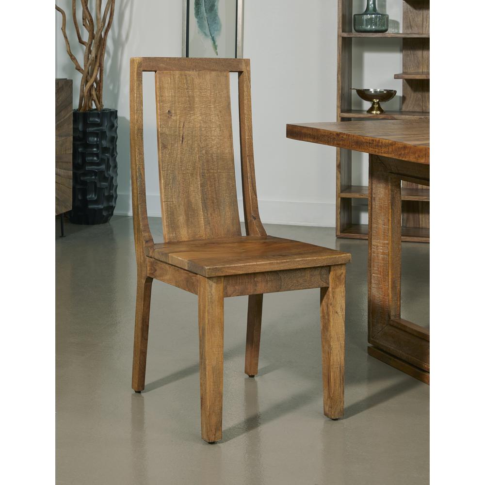 Elias Midcentury Solid Mango Wood Dining Chair Set of 2 Dining Chairs. Picture 4