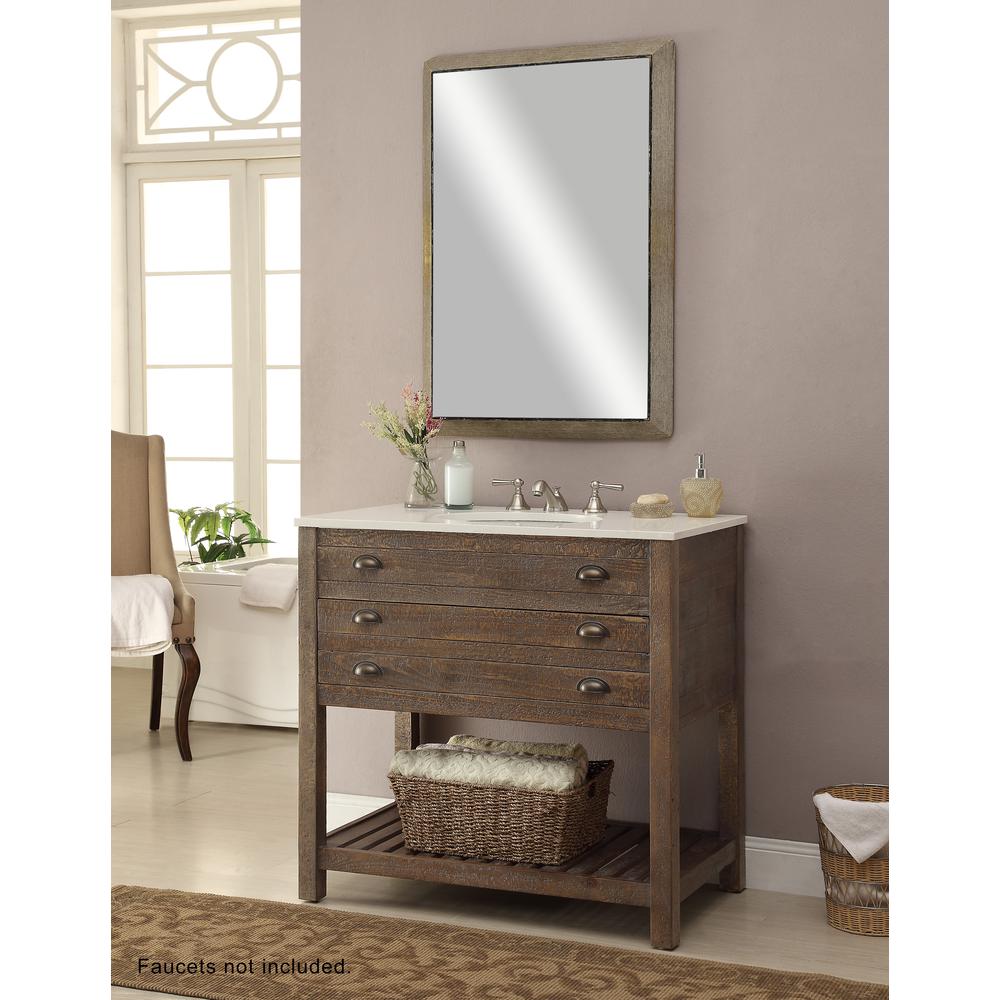 Cream Colored Speckled Cultured Marble Topped One Drawer Vanity Sink, 78626. Picture 5