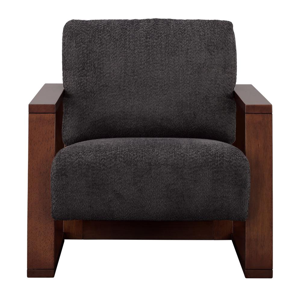 Castle Rock Grey Upholstered Armchair Chair with Wood Frame. Picture 2