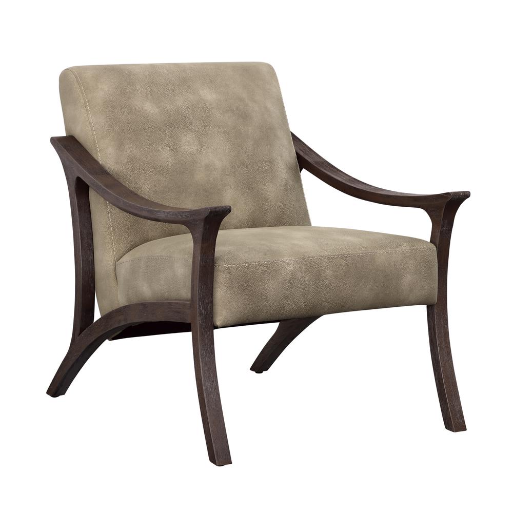 Taylor Upholstered Grey Armchair Chair with Wood Frame. Picture 1