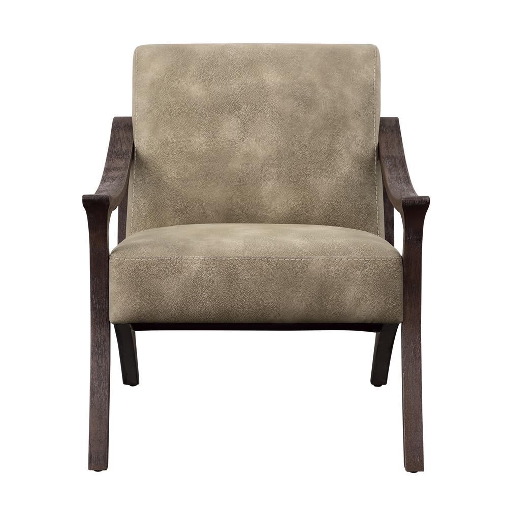 Taylor Upholstered Grey Armchair Chair with Wood Frame. Picture 2