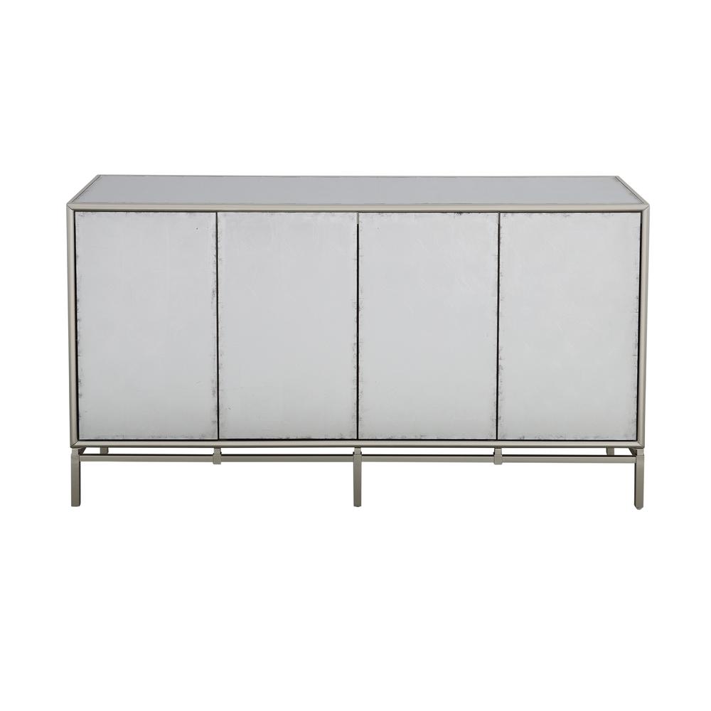 Zariyah Silver Leaf Four Door Cabinet. Picture 3