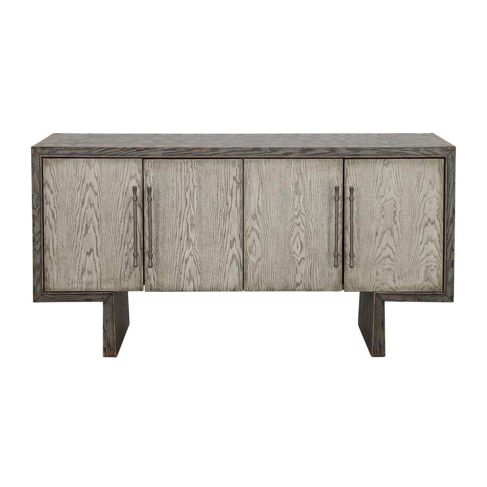 Cannon Textured Grey Four Door Credenza. Picture 2